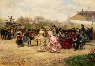 Los vendedores de flores, 1883 de Ludovico Marchetti